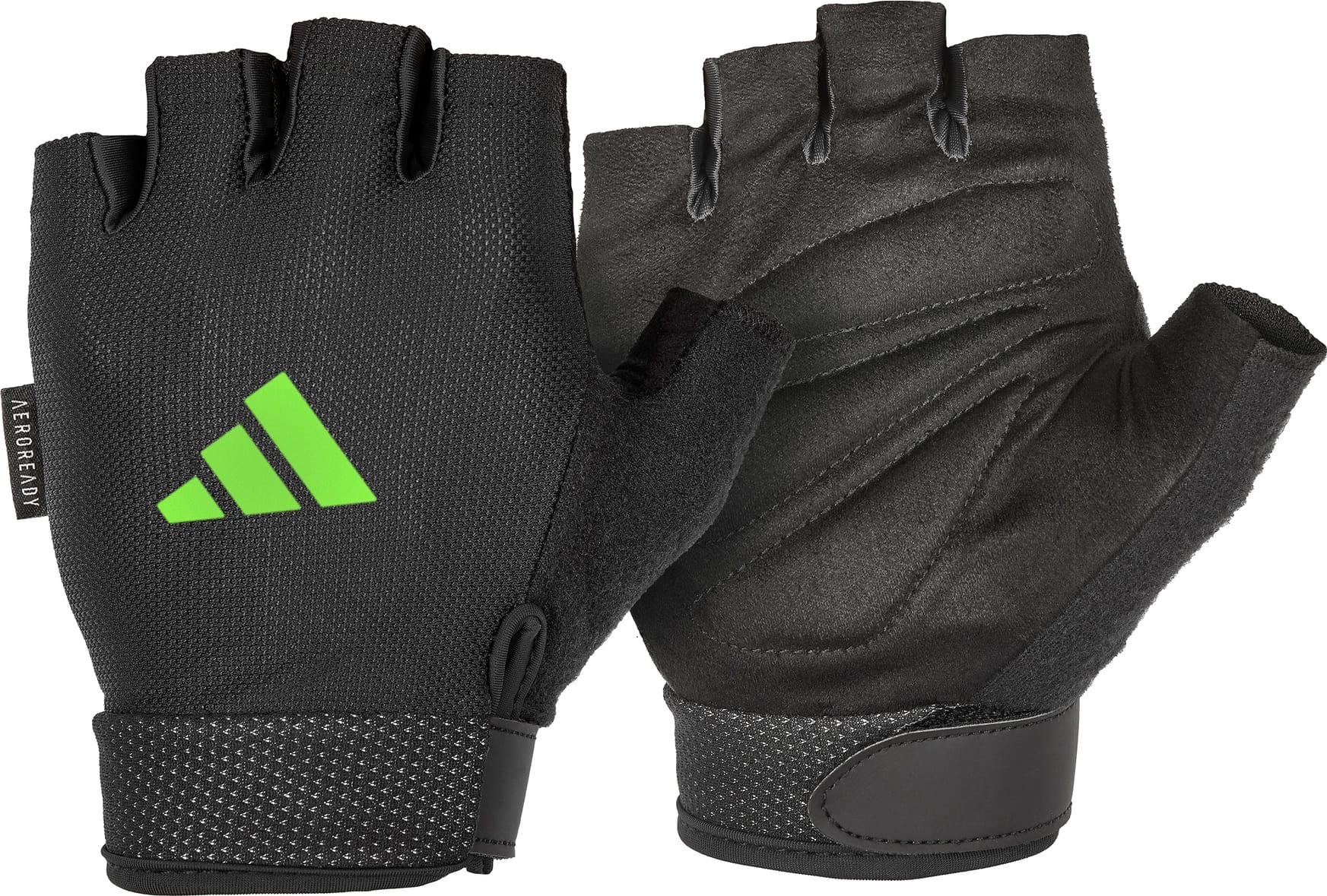 Рукавички для тренінгу Adidas Essential Adjustable Gloves чорний, зелений L (ADGB-12455-NL) Рукавички для тренінгу Adidas Essential Adjustable Gloves чорний, зелений L (ADGB-12455-NL)