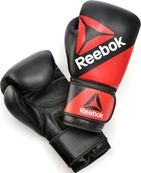 Боксерські рукавиці Reebok Combat Leather Boxing Gloves чорний, червоний 10 унцій (RSCB-10110RD-10). Зображення №2