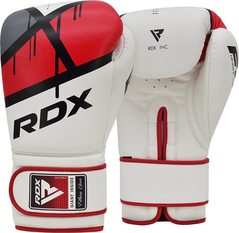 Боксерські рукавиці RDX BOXING GLOVES BGR-F7 білий, червоний 12 унцій (BGR-F7R) Боксерські рукавиці RDX BOXING GLOVES BGR-F7 білий, червоний 12 унцій (BGR-F7R)