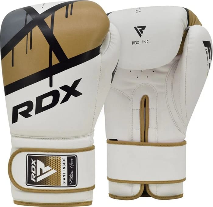Боксерські рукавиці RDX BOXING GLOVES BGR-F7 білий, золотий 16 унцій (BGR-F7GL) Боксерські рукавиці RDX BOXING GLOVES BGR-F7 білий, золотий 16 унцій (BGR-F7GL)