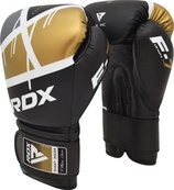 Боксерские перчатки RDX BOXING GLOVES BGR-F7 черный, золотой 16 унций (BGR-F7BGL). Изображение №2 Боксерские перчатки RDX BOXING GLOVES BGR-F7 черный, золотой 16 унций (BGR-F7BGL). Изображение №2