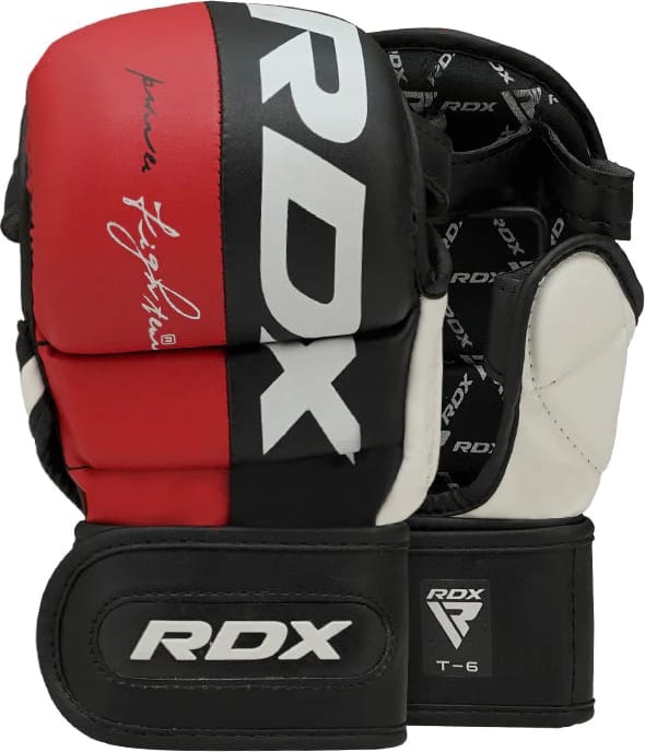 Тренувальні рукавиці RDX GRAPPLING GLOVES REX T6 PLUS чорний, червоний, білий XL (GGR-T6R) Тренувальні рукавиці RDX GRAPPLING GLOVES REX T6 PLUS чорний, червоний, білий XL (GGR-T6R)