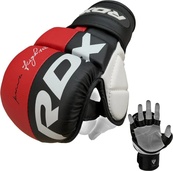 Тренувальні рукавиці RDX GRAPPLING GLOVES REX T6 PLUS чорний, червоний, білий XL (GGR-T6R). Зображення №3 Тренувальні рукавиці RDX GRAPPLING GLOVES REX T6 PLUS чорний, червоний, білий XL (GGR-T6R). Зображення №3