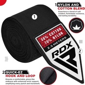 Бинти RDX HAND WRAPS 2.5 METER чорний 2,5 м (HWJ-RB). Зображення №5 Бинти RDX HAND WRAPS 2.5 METER чорний 2,5 м (HWJ-RB). Зображення №5