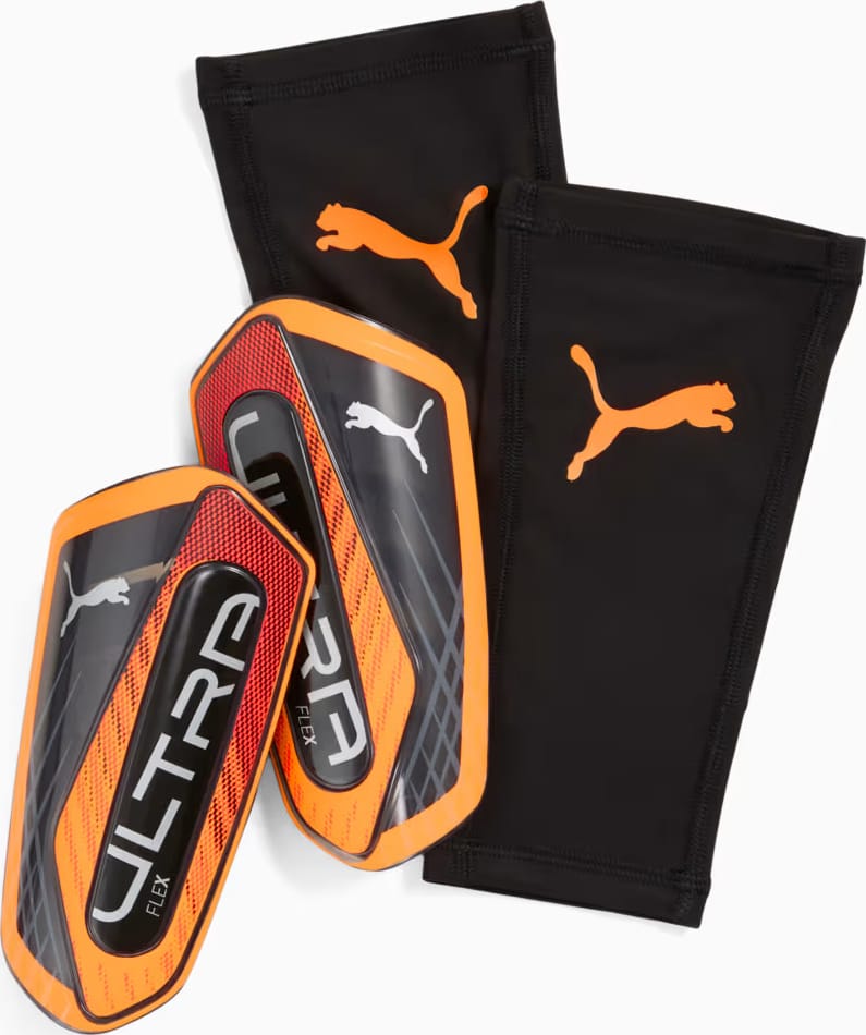 Щитки Puma ULTRA Flex Sleeve черный, оранжевый M (рост 135-155 см) (030987-05) Щитки Puma ULTRA Flex Sleeve черный, оранжевый M (рост 135-155 см) (030987-05)