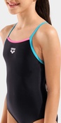Купальник закритий для дівчат Arena SWIMSUIT LIGHT DROP SOLID чорний 116 см. Зображення №3