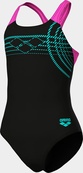 Купальник закритий для дівчат Arena SUNRISE SWIMSUIT SWIM PRO BACK чорний, бірюзовий, рожевий 128 см. Зображення №6