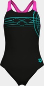 Купальник закритий для дівчат Arena SUNRISE SWIMSUIT SWIM PRO BACK чорний, бірюзовий, рожевий 128 см. Зображення №7