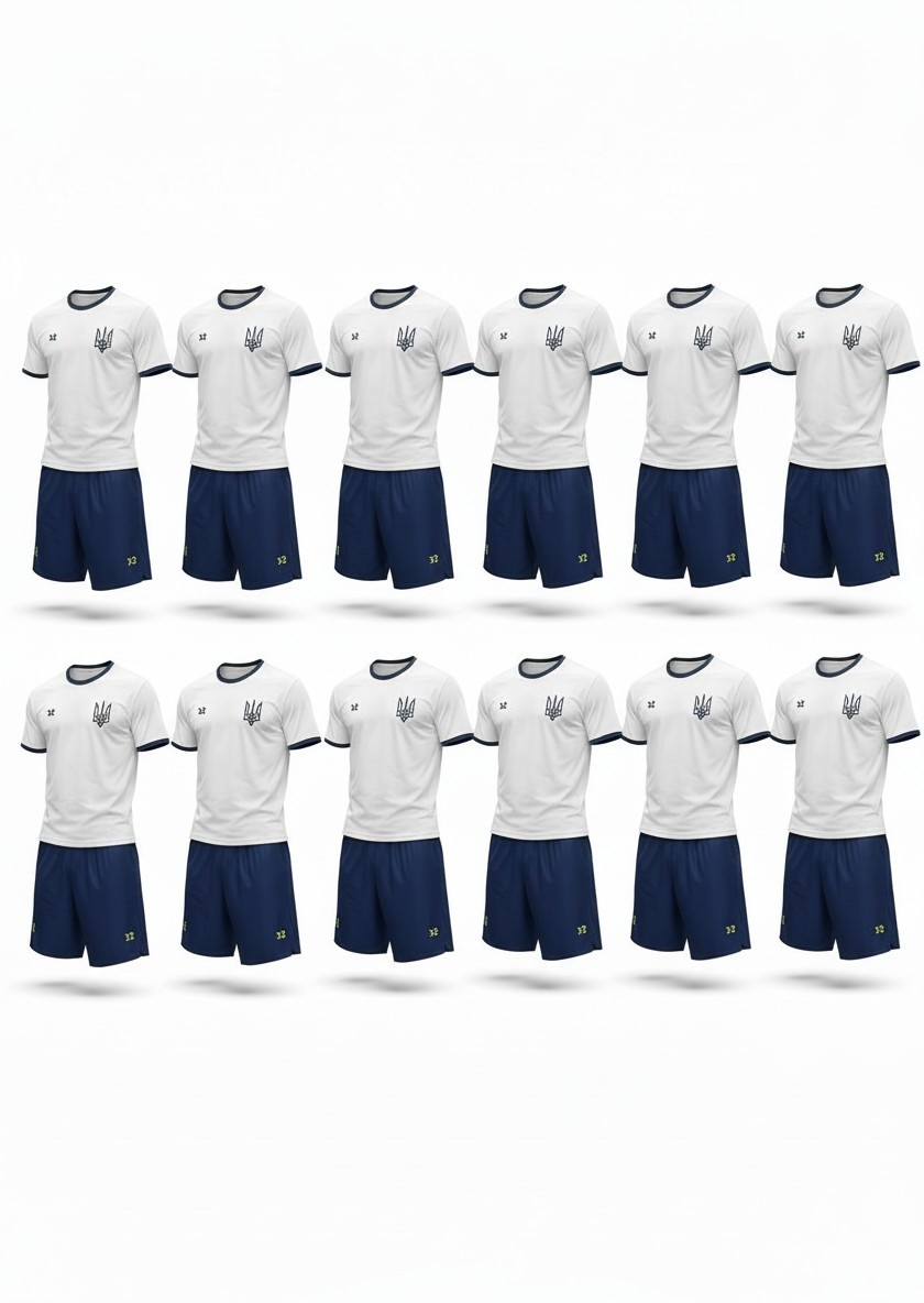 12 комплектів футбольної форми X2 "Start" (білий/темно-синій) 12X2004W/NB 12 комплектів футбольної форми X2 "Start" (білий/темно-синій) 12X2004W/NB