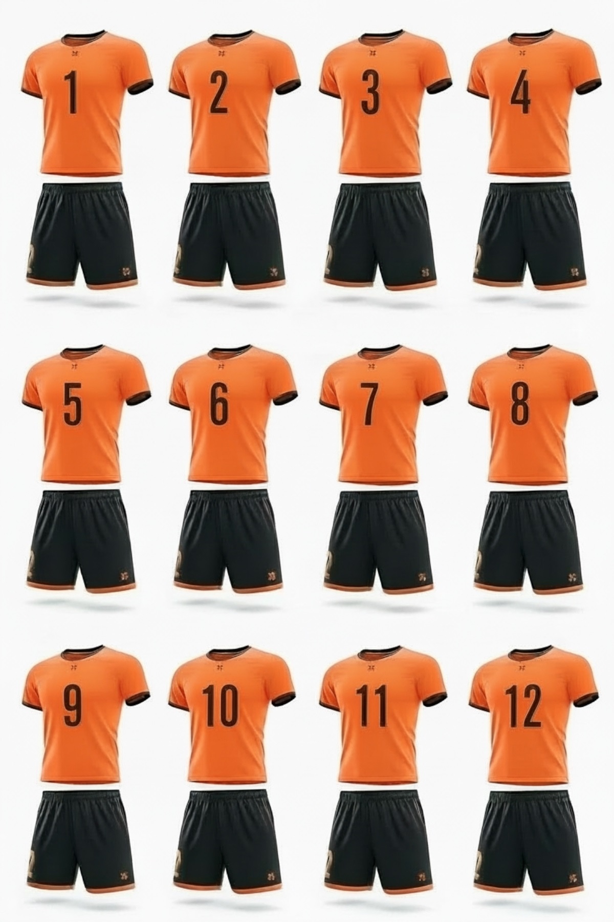 12 комплектів футбольної форми X2 "Start" (помаранчевий/чорний) 12X2003OR/BK 12 комплектів футбольної форми X2 "Start" (помаранчевий/чорний) 12X2003OR/BK