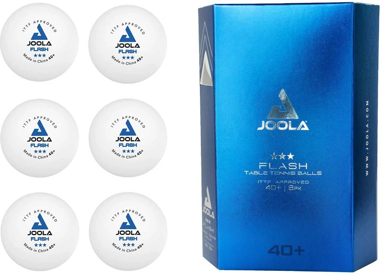 М'ячі для настільного тенісу (6 шт) Joola FLASH 3* 40+ ITTF, white М'ячі для настільного тенісу (6 шт) Joola FLASH 3* 40+ ITTF, white
