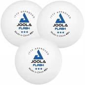М'ячі для настільного тенісу (3 шт) Joola FLASH 3* 40+ ITTF, white. Зображення №2