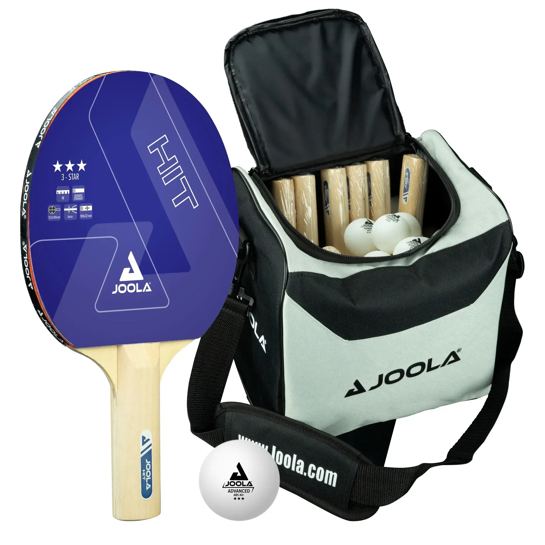 Набор для настольного тенниса Joola Bag Set Hit (14 ракеток, 30 мячей) 54839 Набор для настольного тенниса Joola Bag Set Hit (14 ракеток, 30 мячей) 54839