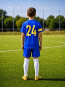 Дитяча футбольна форма X2 League (футболка+шорти), розмір M (синій/жовтий). Зображення №4 Дитяча футбольна форма X2 League (футболка+шорти), розмір M (синій/жовтий). Зображення №4