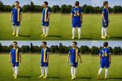Детская футбольная форма X2 League (футболка+шорты), размер XL (синий/желтый). Изображение №5 Детская футбольная форма X2 League (футболка+шорты), размер XL (синий/желтый). Изображение №5