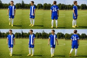 Детская футбольная форма X2 League (футболка+шорты), размер L (синий/белый). Изображение №5