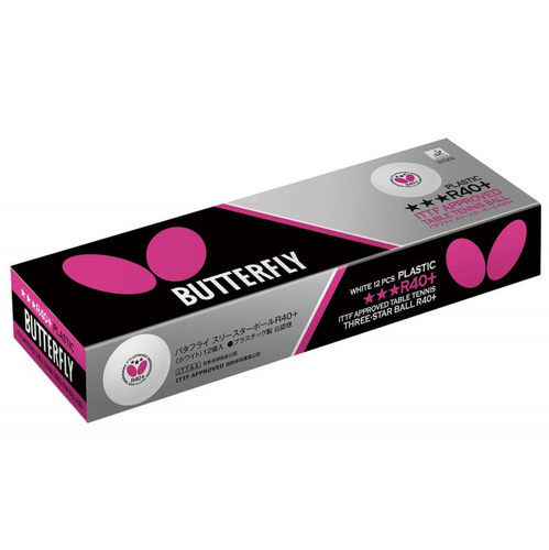 Мячи для настільного тенісу Butterfly R40+ 3* (12шт.) Мячи для настільного тенісу Butterfly R40+ 3* (12шт.)