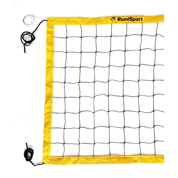 Сітка волейбольна Romi Sport "Тренувальна" (2.7мм.капрон, 9.5 м.) black/yellow Сітка волейбольна Romi Sport "Тренувальна" (2.7мм.капрон, 9.5 м.) black/yellow