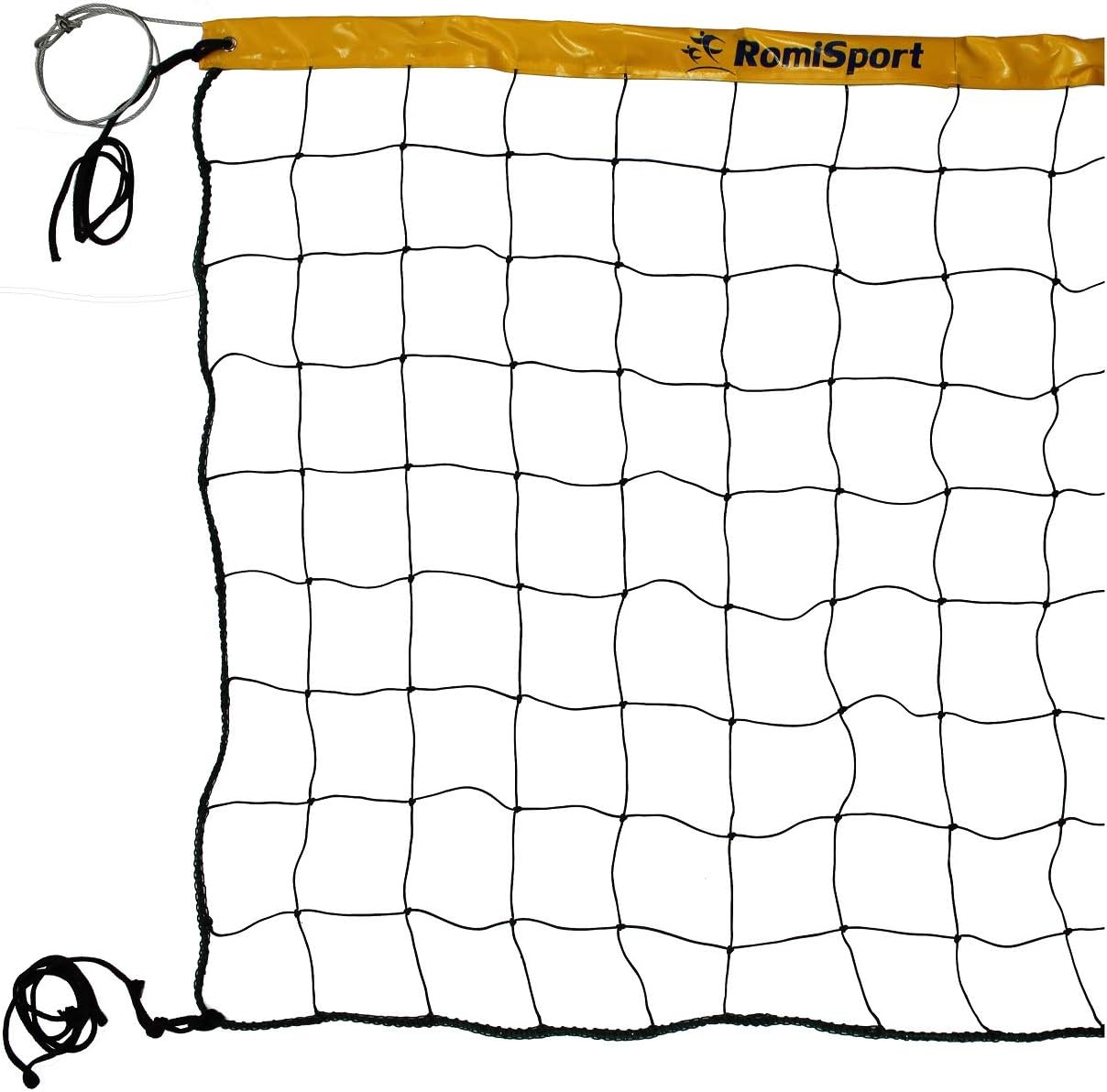 Сітка волейбольна Romi Sport "Basic 2,7 мм.(PE)" Sia000095 black/yellow, 8,5 м. Сітка волейбольна Romi Sport "Basic 2,7 мм.(PE)" Sia000095 black/yellow, 8,5 м.