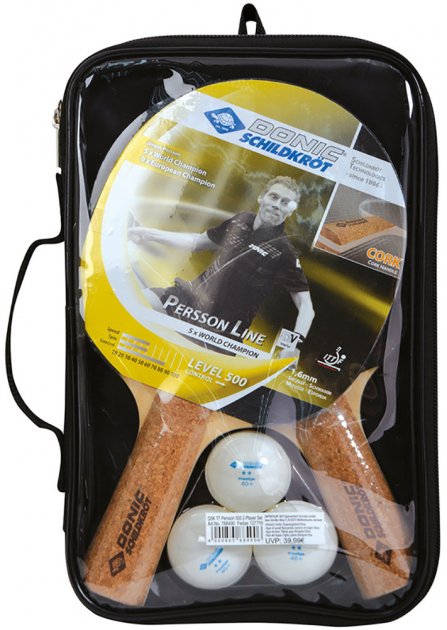 Набір для настільного тенісу Donic Persson 500 cork 2-player set (2ракетки+чохол+3м'яча) Набір для настільного тенісу Donic Persson 500 cork 2-player set (2ракетки+чохол+3м'яча)