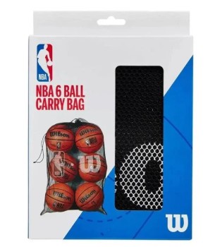 Сітка для м'ячів Wilson W NBA 6 BALL MESH CARRY BAG BK Сітка для м'ячів Wilson W NBA 6 BALL MESH CARRY BAG BK