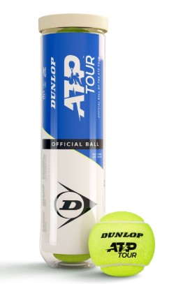М'ячі для тенісу Dunlop ATP TOUR 4B пластик банка М'ячі для тенісу Dunlop ATP TOUR 4B пластик банка