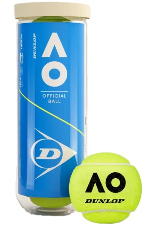 М'ячі для тенісу Dunlop Australian Open 3 ball пластик банка М'ячі для тенісу Dunlop Australian Open 3 ball пластик банка