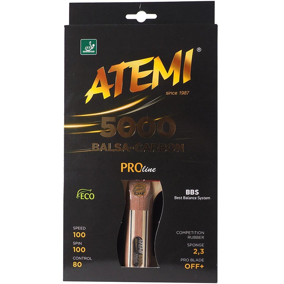Ракетка для настільного тенісу Atemi 5000 PRO Balsa-Carbon ECO-Line Ракетка для настільного тенісу Atemi 5000 PRO Balsa-Carbon ECO-Line