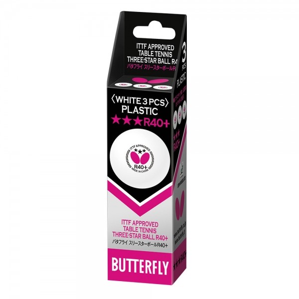 М'ячі для настільного тенісу Butterfly R40+ 3* ITTF 3шт. М'ячі для настільного тенісу Butterfly R40+ 3* ITTF 3шт.
