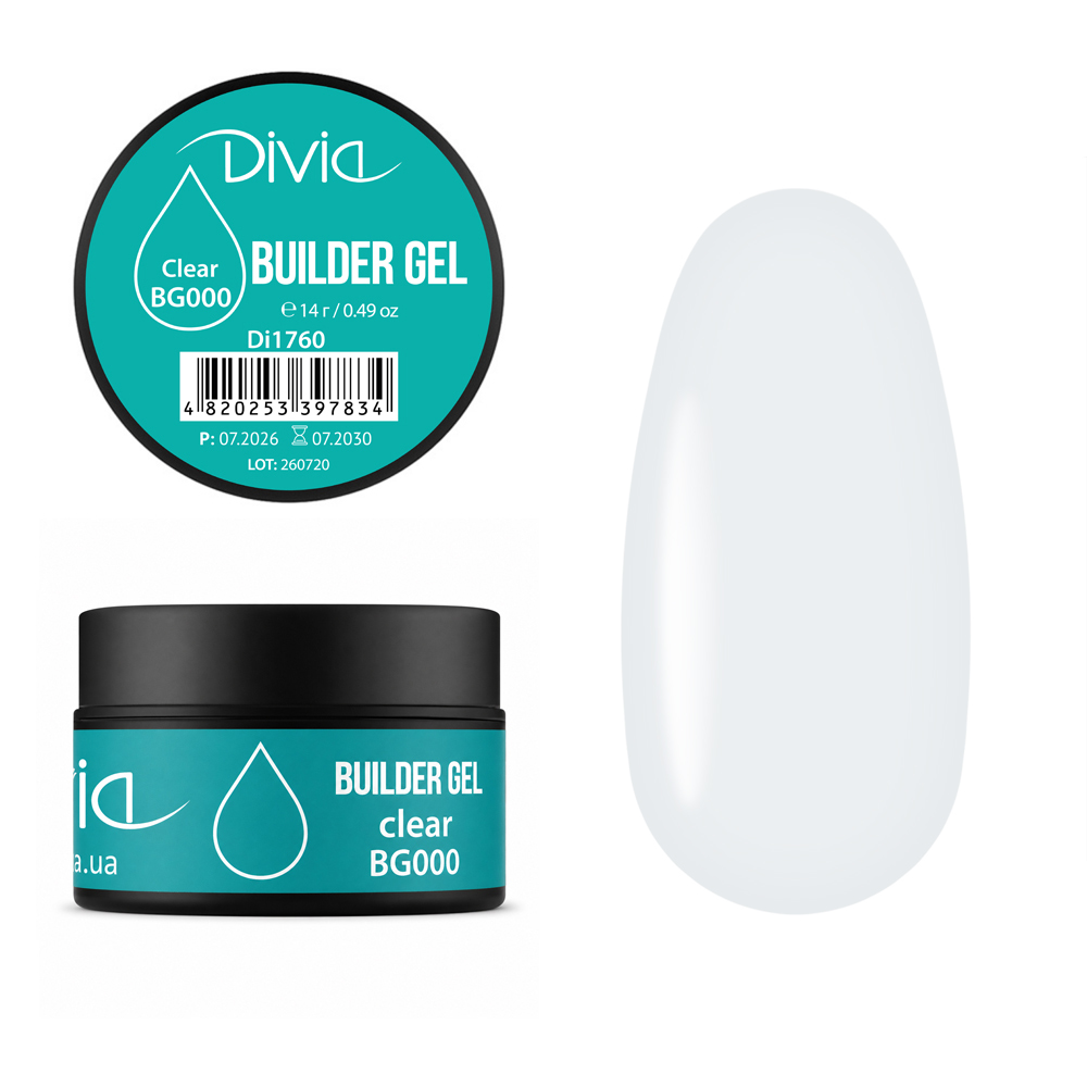 Гель для нарощування Divia “Builder Gel” Di1760 (14 г) Clear Гель для нарощування Divia “Builder Gel” Di1760 (14 г) Clear