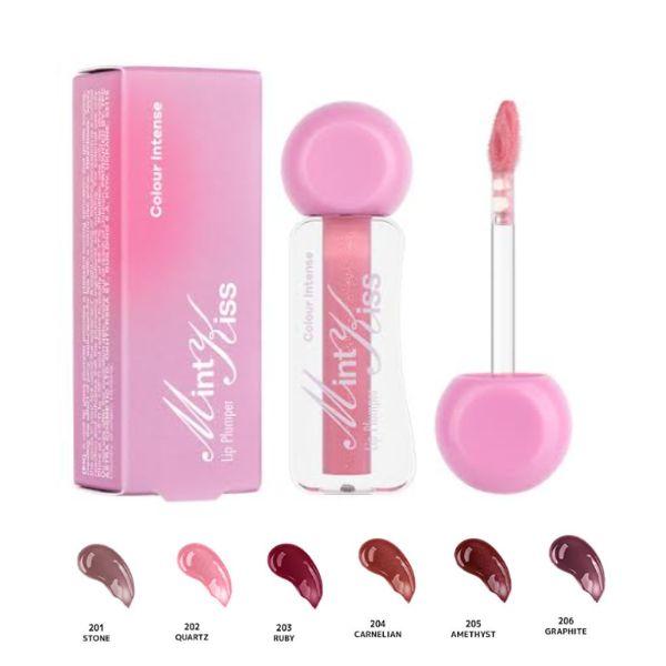 Блиск-плампер для губ Colour Intense Mint Kiss Plumping Lip Gloss, 202 Кварц / Ніжно-рожевий Блиск-плампер для губ Colour Intense Mint Kiss Plumping Lip Gloss, 202 Кварц / Ніжно-рожевий