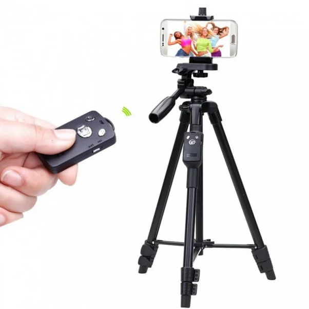 Штатив + пульт дистанционного управления для камеры и телефона TRIPOD 3388, штатив тринога, напольный штатив, студийная стойка Штатив + пульт дистанционного управления для камеры и телефона TRIPOD 3388, штатив тринога, напольный штатив, студийная стойка