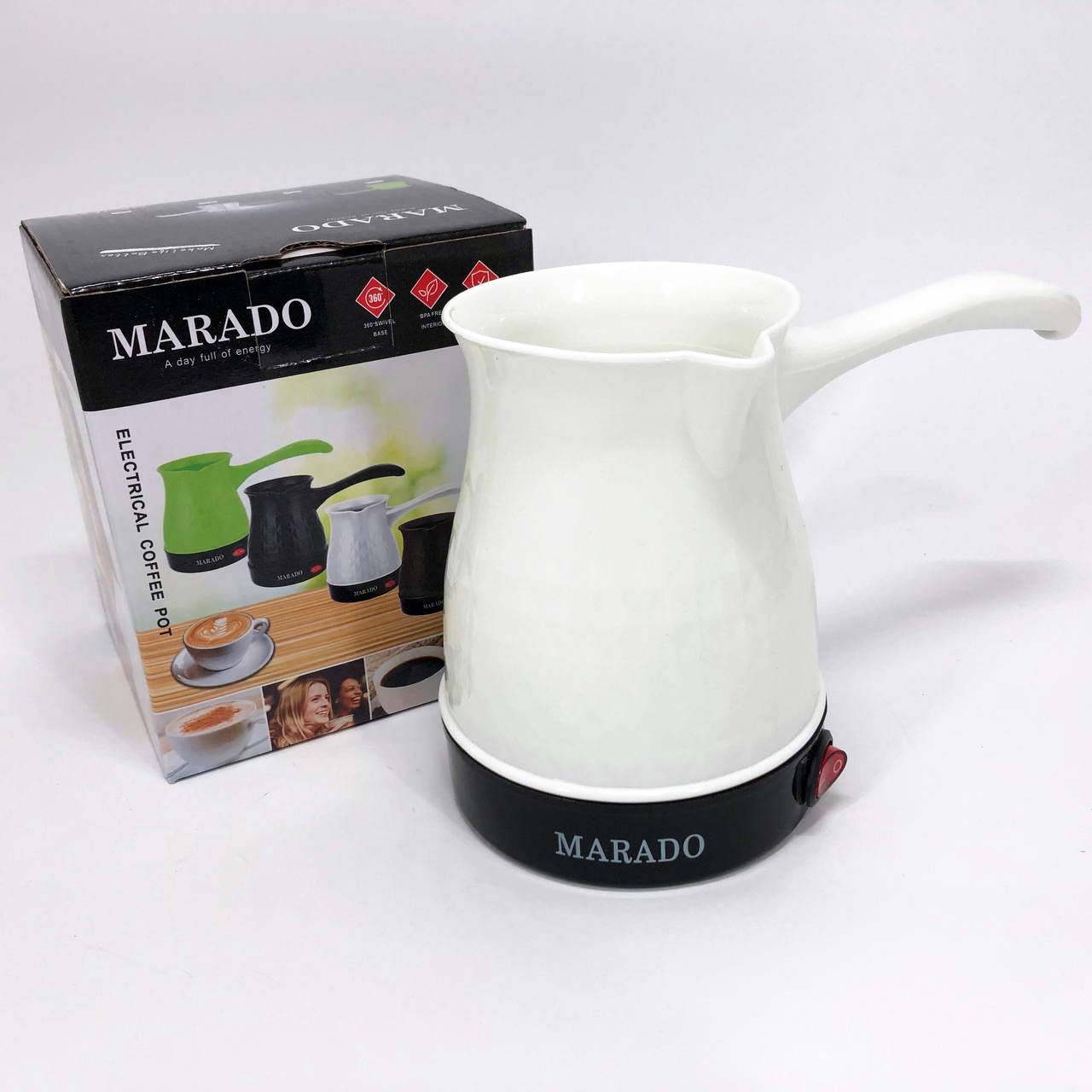 Електрична турка для кави Marado MA-1625, Турка для приготування кави, Турка для заварювання White Електрична турка для кави Marado MA-1625, Турка для приготування кави, Турка для заварювання White