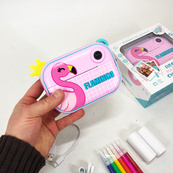 Детский фотоаппарат мгновенной печати YT008 PINK FLAMINGO с поддержкой microSD. Изображение №2