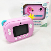 Детский фотоаппарат мгновенной печати YT008 PINK FLAMINGO с поддержкой microSD. Изображение №5