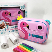 Детский фотоаппарат мгновенной печати YT008 PINK FLAMINGO с поддержкой microSD. Изображение №11