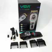 Машинка для стрижки волос и бороды профессиональная VGR V-699 с насадками и LED дисплеем. Цвет: черный. Изображение №11