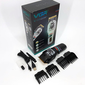 Машинка для стрижки волос и бороды профессиональная VGR V-699 с насадками и LED дисплеем. Цвет: черный. Изображение №12