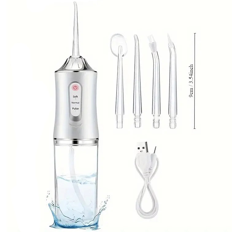 Ирригатор для чистки зубов и полости рта Oral Irrigator с аккумулятором и сменными насадками White Ирригатор для чистки зубов и полости рта Oral Irrigator с аккумулятором и сменными насадками White