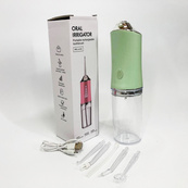 Ирригатор для чистки зубов и полости рта Oral Irrigator с аккумулятором и сменными насадками Green. Изображение №7 Ирригатор для чистки зубов и полости рта Oral Irrigator с аккумулятором и сменными насадками Green. Изображение №7