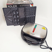 Сендвічниця вафельниця гриль ліщина 5в1 Adler AD 3040 1200Вт. Зображення №7