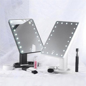 Зеркало для макияжа с 16 LED подсветкой Mirror White, светящееся зеркало для макияжа. Цвет: белый. Изображение №3