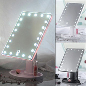 Зеркало для макияжа с 16 LED подсветкой Mirror White, светящееся зеркало для макияжа. Цвет: белый. Изображение №4