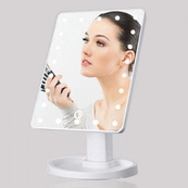 Зеркало для макияжа с 16 LED подсветкой Mirror White, светящееся зеркало для макияжа. Цвет: белый. Изображение №5