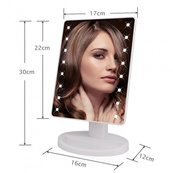 Зеркало для макияжа с 16 LED подсветкой Mirror White, светящееся зеркало для макияжа. Цвет: белый. Изображение №6