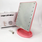 Зеркало для макияжа с 16 LED подсветкой Mirror, косметическое зеркало с подсветкой. Цвет: розовый. Изображение №4