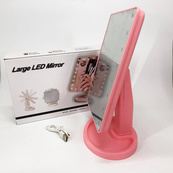 Зеркало для макияжа с 16 LED подсветкой Mirror, косметическое зеркало с подсветкой. Цвет: розовый. Изображение №5