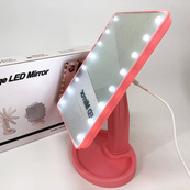 Зеркало для макияжа с 16 LED подсветкой Mirror, косметическое зеркало с подсветкой. Цвет: розовый. Изображение №7