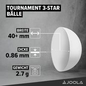 М'ячі для настільного тенісу (24 шт) Joola Tournament 3* 40+, white. Зображення №4 М'ячі для настільного тенісу (24 шт) Joola Tournament 3* 40+, white. Зображення №4