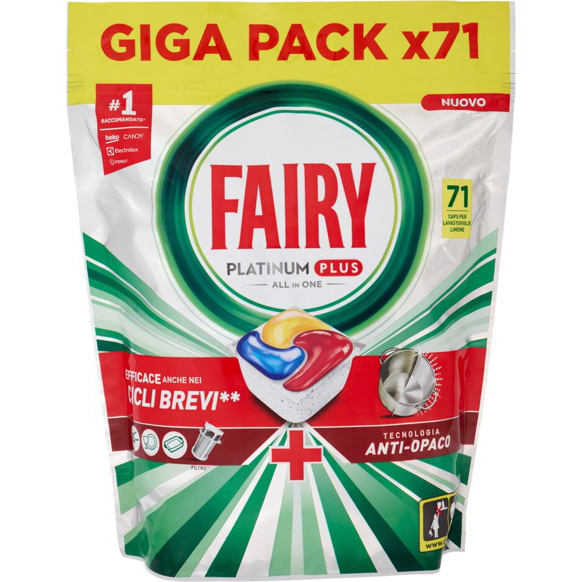 Капсулы для посудомоечных машин Fairy Platinum Plus All in One Lemon 71 шт Капсулы для посудомоечных машин Fairy Platinum Plus All in One Lemon 71 шт